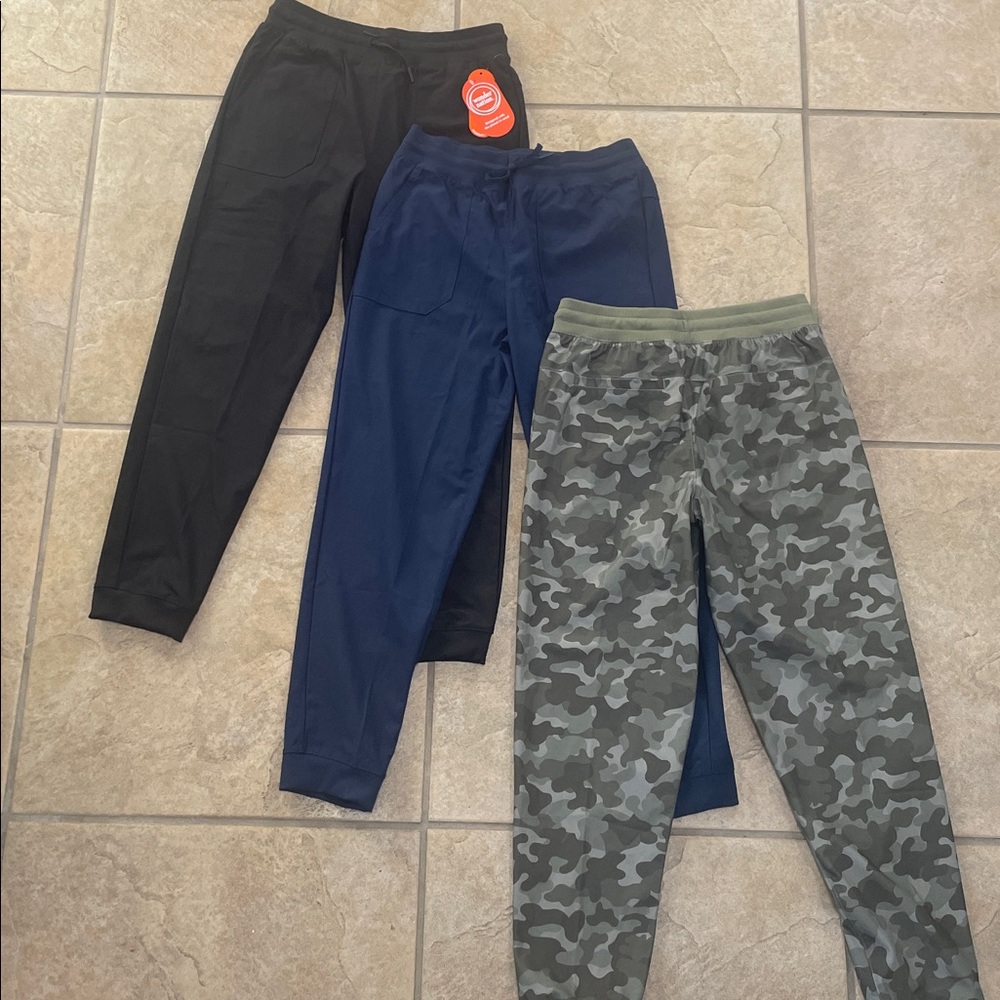 Bundle of Three Jogger Pants - Black, Navy, Camo